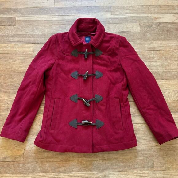 Gap red 78% wool pea coat size medium M - Picture 1 of 6